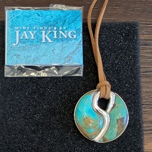 Jay King - SS Tyrone Turq. Pendant/ Suede Necklace